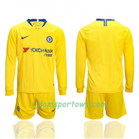 Koszulka Chelsea Dziecięcy Wyjazdowe Koszulki Piłkarskie 2018-2019 Długi Rękaw